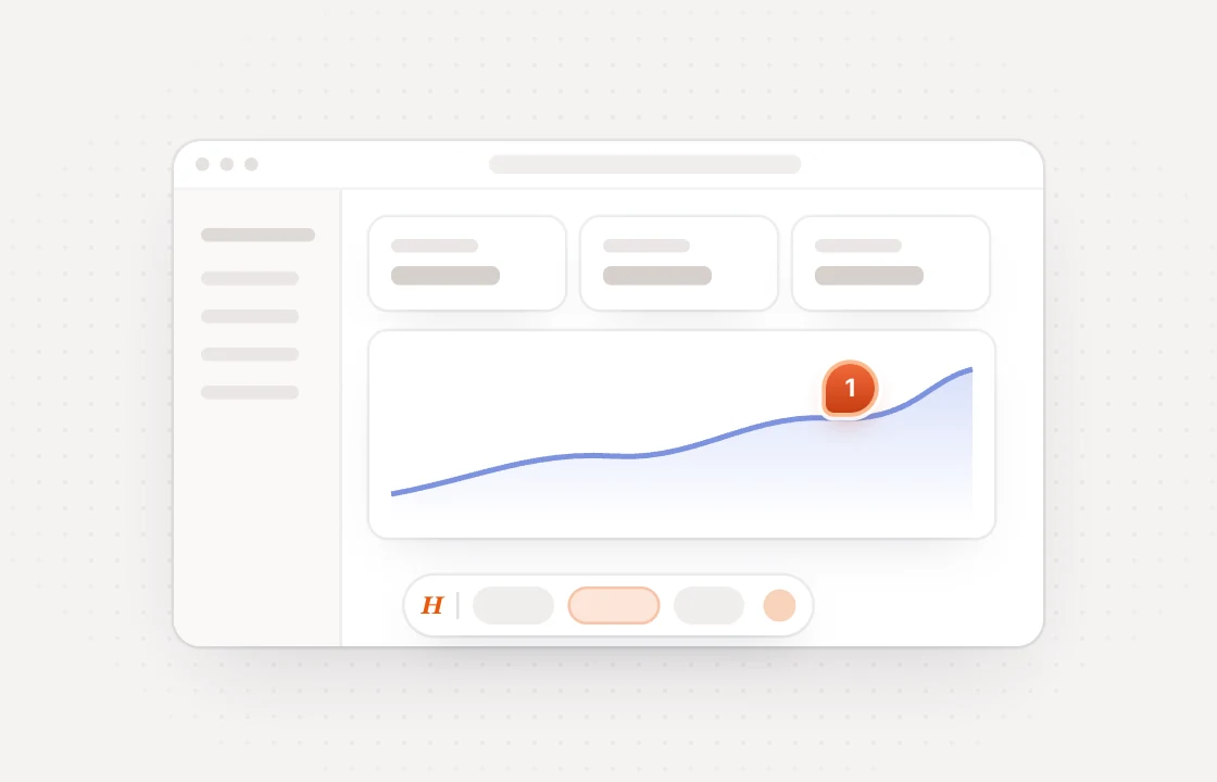 A dashboard with the Huddlekit widget's toolbar docked at the bottom and a pin